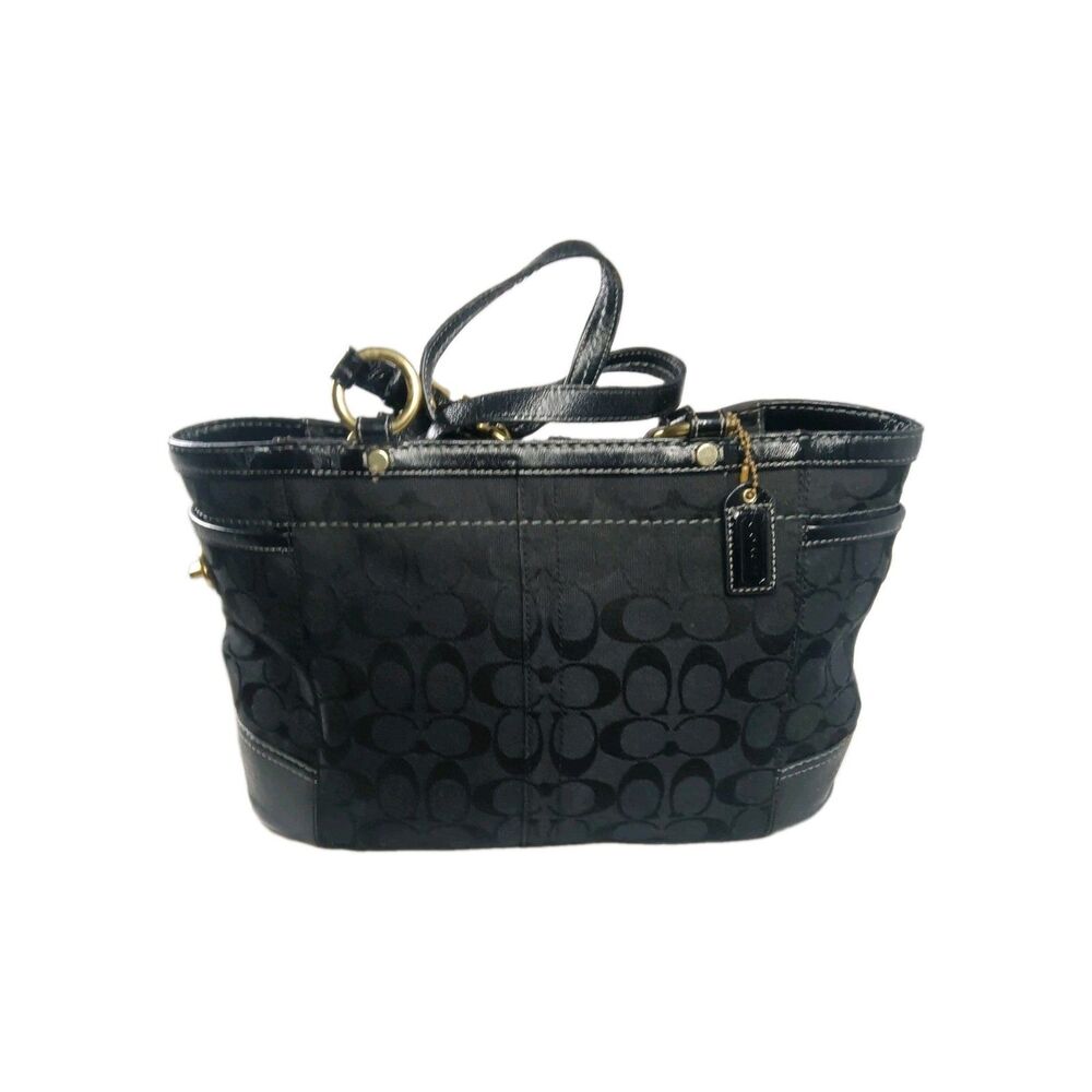 Vintage Y2K Coach Signature Gallery Tote 11658 Shoulder Bag Handbag Black
